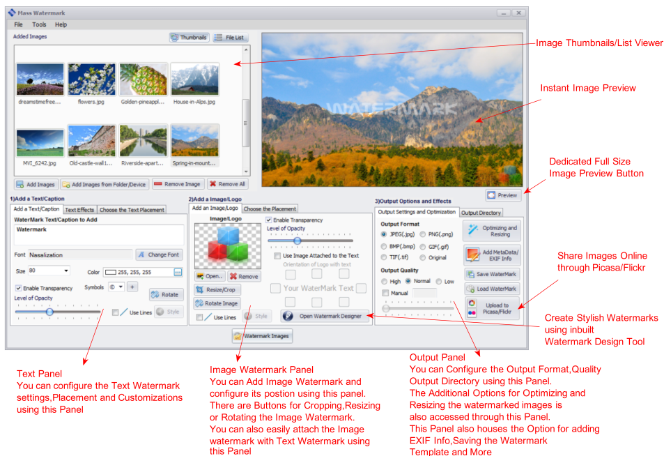 watermark software ui overview 